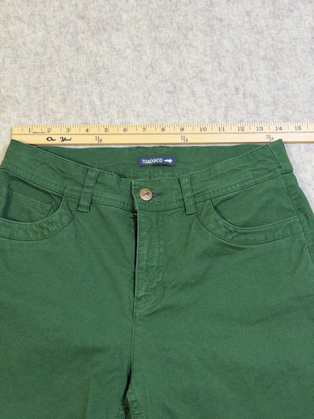 Toad&Co Earthworks Wide Leg Crop Pants Green Tencel Organic Cotton Size 6 - Picture 10 of 11
